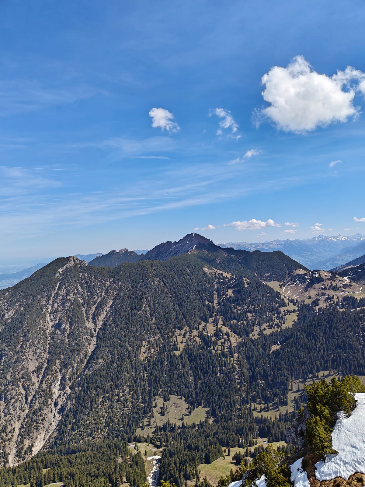 View from the Schönberg summit showing Langspitz on the left and Galinakopf in the centre